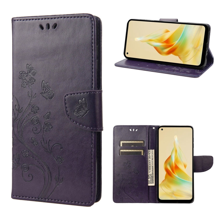 Butterfly Flower Pattern Leather Phone Case, For OPPO Reno8 T 4G, For Xiaomi Redmi Note 12 5G Global / Poco X5 5G, For Xiaomi Redmi Note 12 Pro 5G Global, For Xiaomi Redmi Note 12 Pro+ 5G Global
