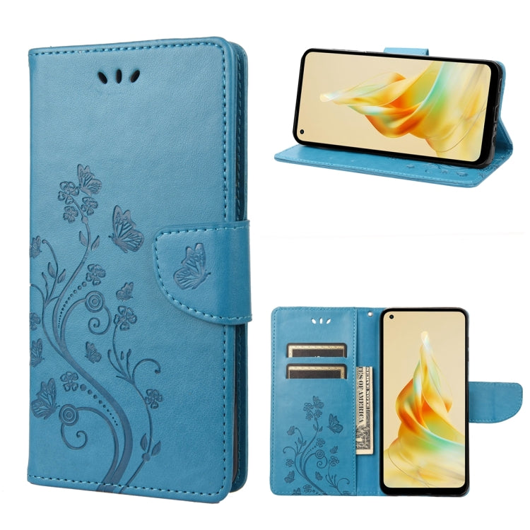 Butterfly Flower Pattern Leather Phone Case, For OPPO Reno8 T 4G, For Xiaomi Redmi Note 12 5G Global / Poco X5 5G, For Xiaomi Redmi Note 12 Pro 5G Global, For Xiaomi Redmi Note 12 Pro+ 5G Global