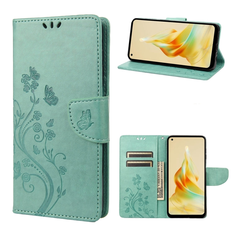 Butterfly Flower Pattern Leather Phone Case, For OPPO Reno8 T 4G, For Xiaomi Redmi Note 12 5G Global / Poco X5 5G, For Xiaomi Redmi Note 12 Pro 5G Global, For Xiaomi Redmi Note 12 Pro+ 5G Global