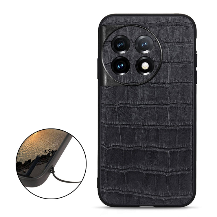 Accurate Hole Crocodile Texture Genuine Leather Phone Case, For OnePlus 11 5G, For OnePlus Ace 2 / 11R, For Samsung Galaxy A24
