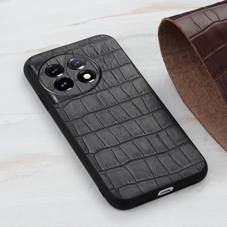 Accurate Hole Crocodile Texture Genuine Leather Phone Case, For OnePlus 11 5G, For OnePlus Ace 2 / 11R, For Samsung Galaxy A24
