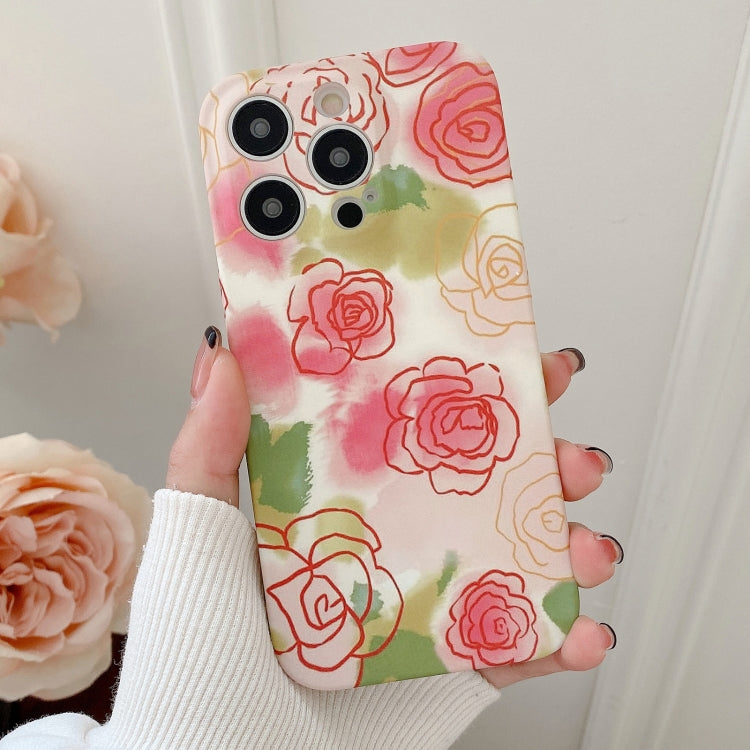 Water Sticker Flower Pattern PC Phone Case, For iPhone 13 Pro Max, For iPhone 13 Pro, For iPhone 13, For iPhone 13 mini