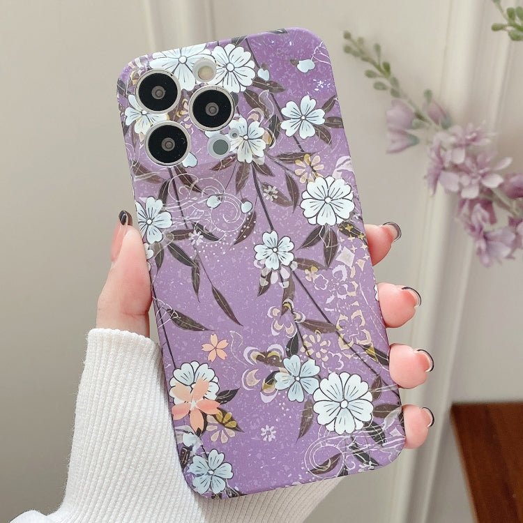 Water Sticker Flower Pattern PC Phone Case, For iPhone 12 Pro Max, For iPhone 12 Pro, For iPhone 12, For iPhone 12 mini