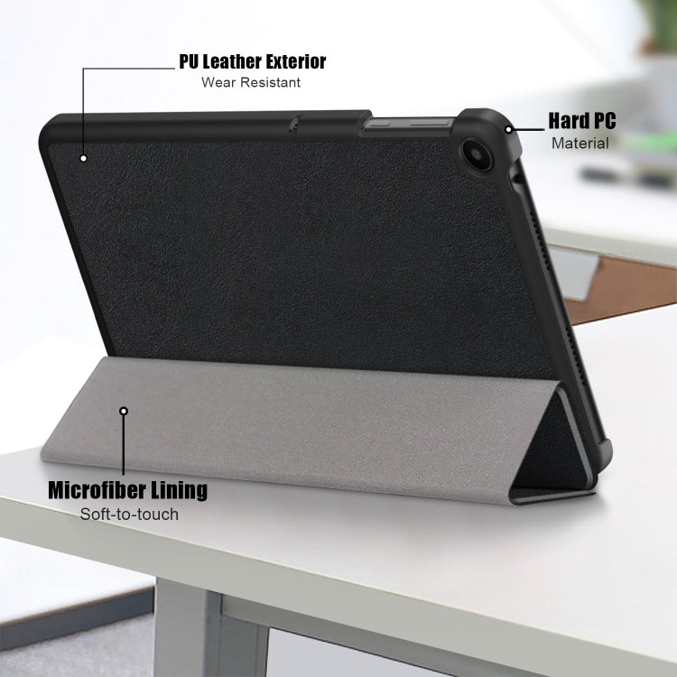 Custer Pure Color 3-Fold Holder Leather Tablet Case, For Huawei Matepad SE 10.4 2022, For Lenovo M8 4th GenTB-300FU