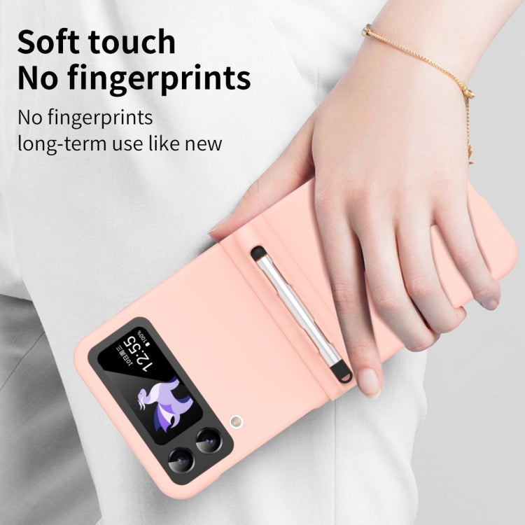 Macaron Three-piece Set Phone Case with Stylus, For Samsung Galaxy Z Flip4 5G