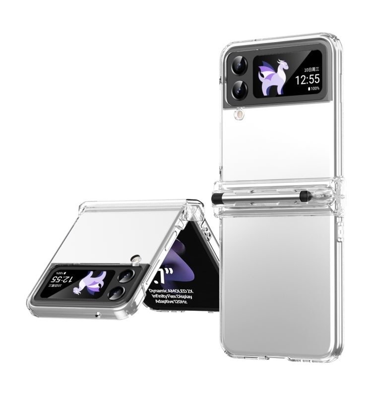 Macaron Three-piece Set Phone Case with Stylus, For Samsung Galaxy Z Flip4 5G