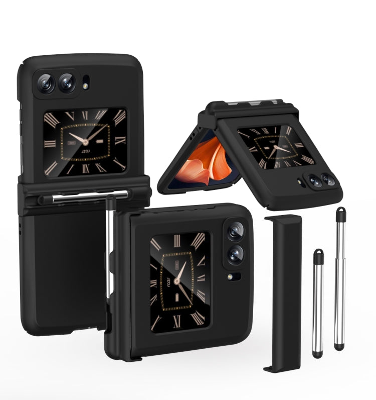 Macaron Three-piece Set Phone Case with Stylus, For Samsung Galaxy Z Flip4 5G, For Motorola Razr 2022