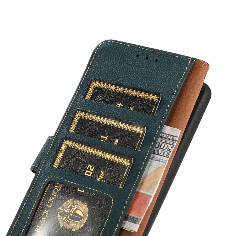 KHAZNEH Custer Texture RFID Genuine Leather Phone Case, For Google Pixel 7A, For Xiaomi Redmi Note 12 4G Global