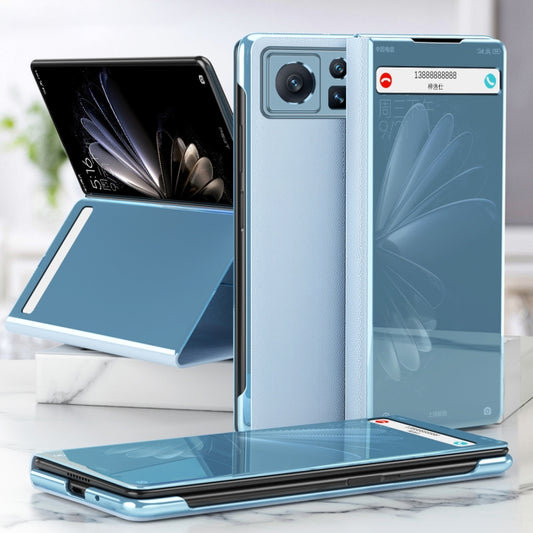 Electroplated Mirror Leather Phone Case with Holder, For Xiaomi Mix Fold 2