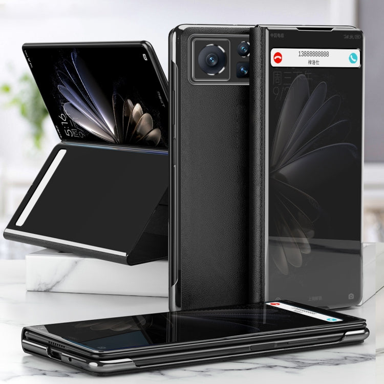 Electroplated Mirror Leather Phone Case with Holder, For Xiaomi Mix Fold 2