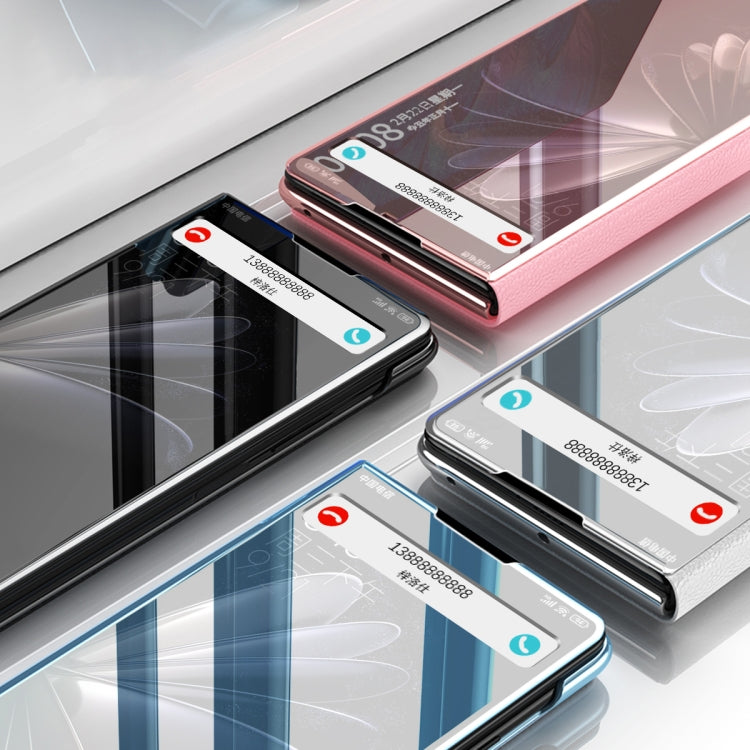 Electroplated Mirror Leather Phone Case with Holder, For Xiaomi Mix Fold 2