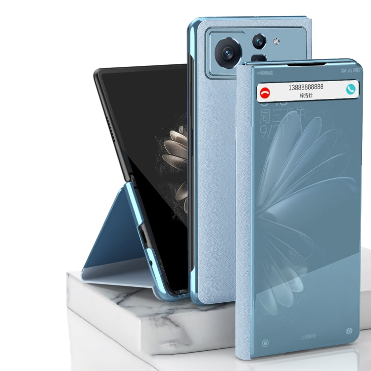 Electroplated Mirror Leather Phone Case with Holder, For Xiaomi Mix Fold 2