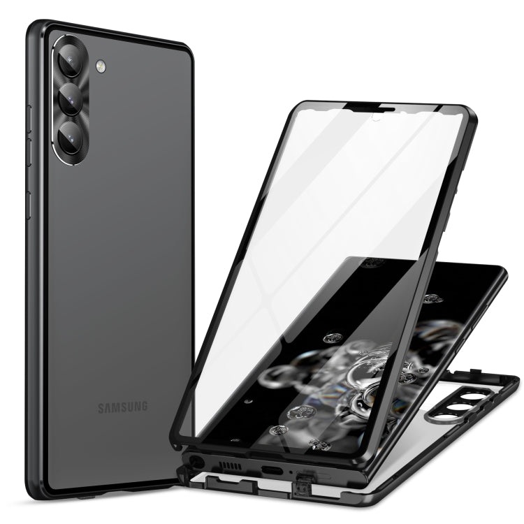 HD Full Cover Magnetic Metal Tempered Glass Phone Case, For Samsung Galaxy S23 5G, For Samsung Galaxy S23+ 5G, For Samsung Galaxy S23 Ultra 5G