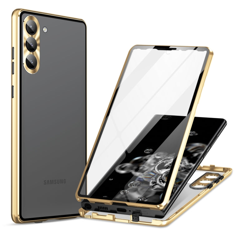 HD Full Cover Magnetic Metal Tempered Glass Phone Case, For Samsung Galaxy S23 5G, For Samsung Galaxy S23+ 5G, For Samsung Galaxy S23 Ultra 5G