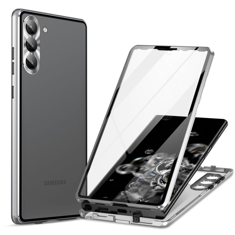 HD Full Cover Magnetic Metal Tempered Glass Phone Case, For Samsung Galaxy S23 5G, For Samsung Galaxy S23+ 5G, For Samsung Galaxy S23 Ultra 5G