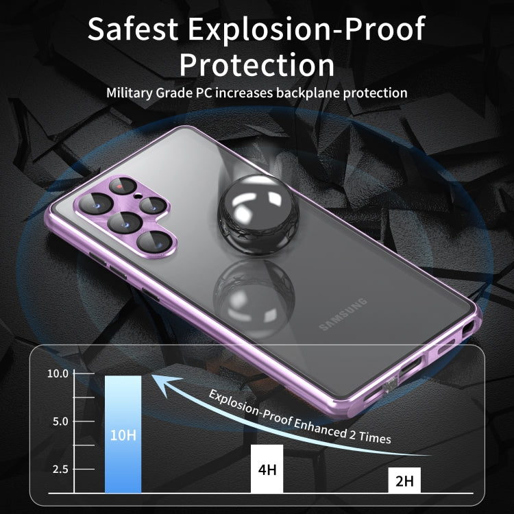 HD Full Cover Magnetic Metal Tempered Glass Phone Case, For Samsung Galaxy S23 5G, For Samsung Galaxy S23+ 5G, For Samsung Galaxy S23 Ultra 5G