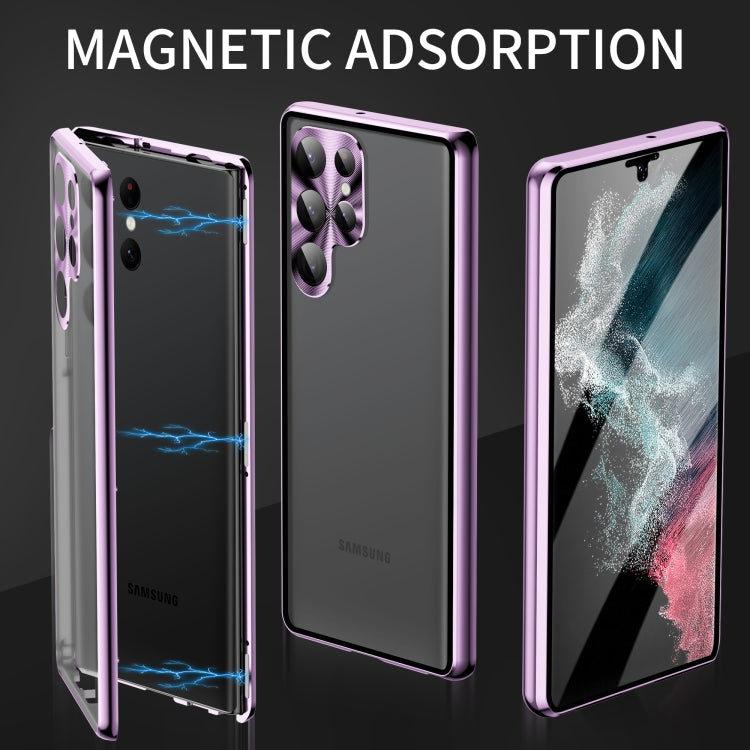 HD Full Cover Magnetic Metal Tempered Glass Phone Case, For Samsung Galaxy S23 5G, For Samsung Galaxy S23+ 5G, For Samsung Galaxy S23 Ultra 5G