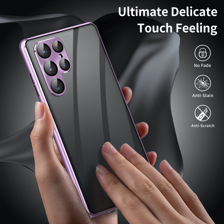 HD Full Cover Magnetic Metal Tempered Glass Phone Case, For Samsung Galaxy S23 5G, For Samsung Galaxy S23+ 5G, For Samsung Galaxy S23 Ultra 5G