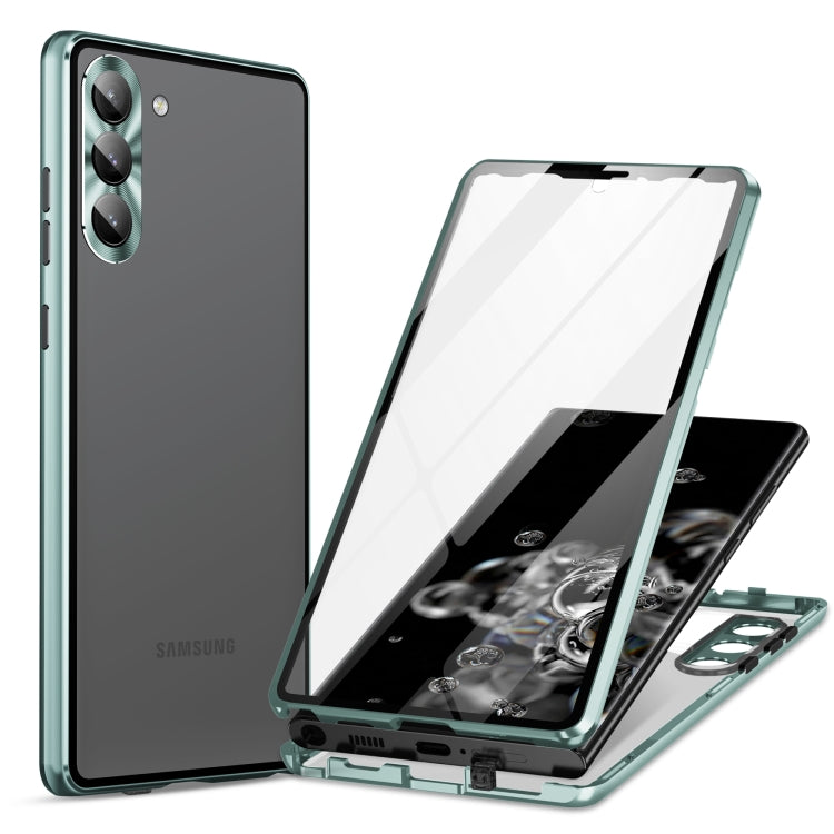 HD Full Cover Magnetic Metal Tempered Glass Phone Case, For Samsung Galaxy S23 5G, For Samsung Galaxy S23+ 5G, For Samsung Galaxy S23 Ultra 5G