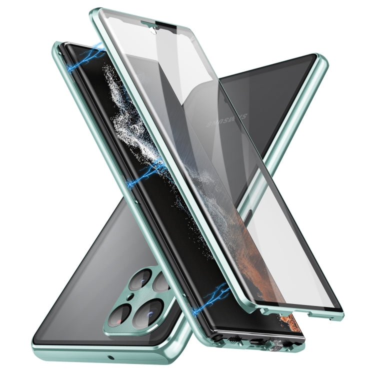HD Full Cover Magnetic Metal Tempered Glass Phone Case, For Samsung Galaxy S23 5G, For Samsung Galaxy S23+ 5G, For Samsung Galaxy S23 Ultra 5G