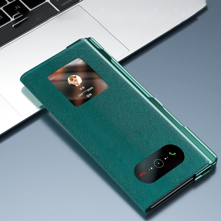 integrated Cross Pattern Electroplating All-inclusive Phone Case with Stand, For Huawei Mate Xs 2