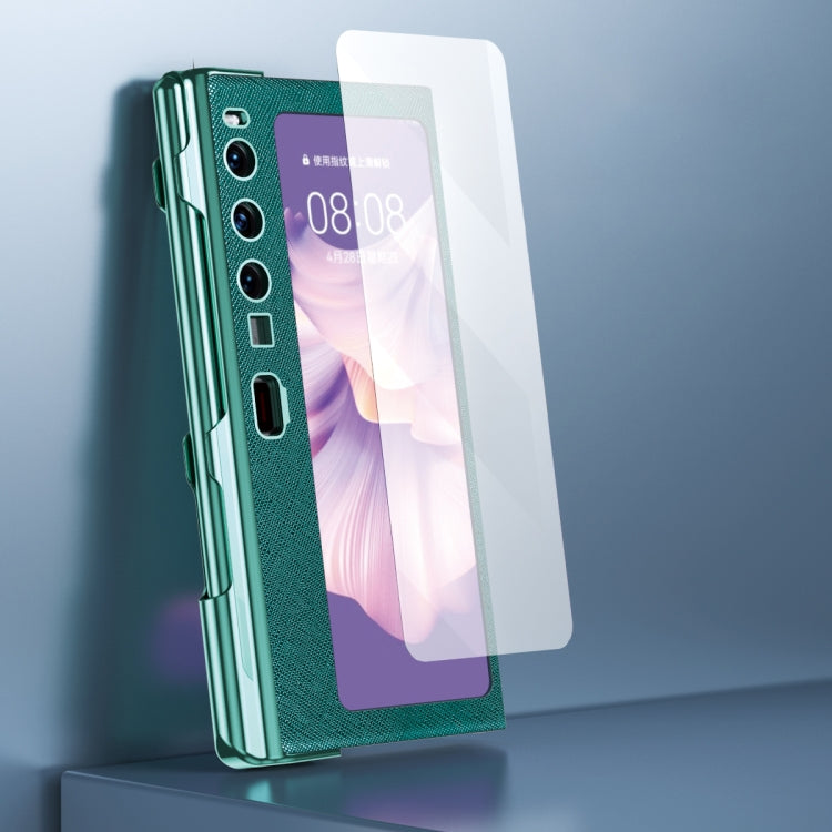 integrated Cross Pattern Electroplating All-inclusive Phone Case with Stand, For Huawei Mate Xs 2
