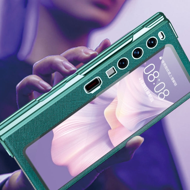 integrated Cross Pattern Electroplating All-inclusive Phone Case with Stand, For Huawei Mate Xs 2