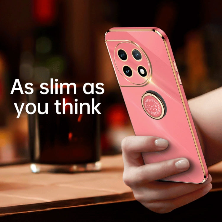 XINLI Straight Edge 6D Electroplate TPU Phone Case with Ring Holder, For OnePlus 11, For OnePlus Ace 2, For Realme GT Neo 5, For OPPO Reno8 T 5G, For vivo Y100, For Samsung Galaxy A24 4G