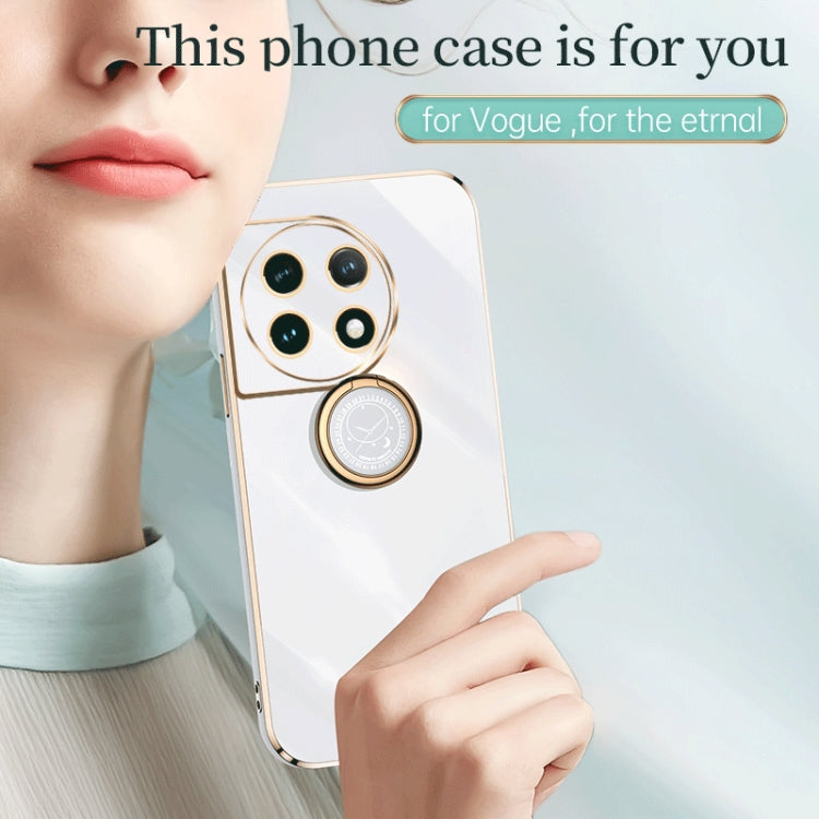 XINLI Straight Edge 6D Electroplate TPU Phone Case with Ring Holder, For OnePlus 11, For OnePlus Ace 2, For Realme GT Neo 5, For OPPO Reno8 T 5G, For vivo Y100, For Samsung Galaxy A24 4G
