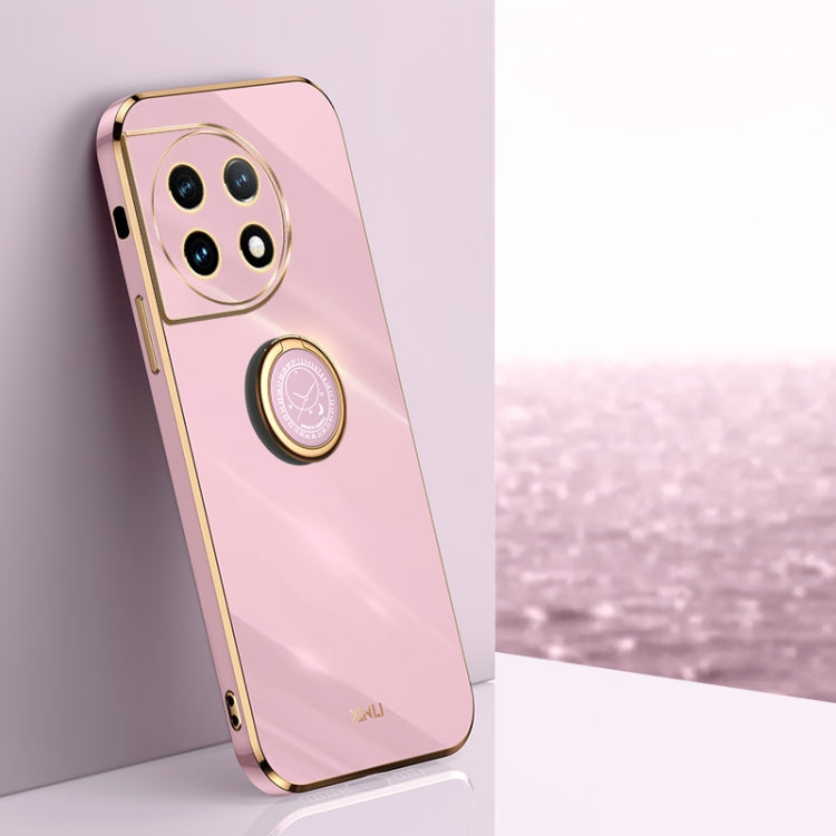 XINLI Straight Edge 6D Electroplate TPU Phone Case with Ring Holder, For OnePlus 11, For OnePlus Ace 2, For Realme GT Neo 5, For OPPO Reno8 T 5G, For vivo Y100, For Samsung Galaxy A24 4G