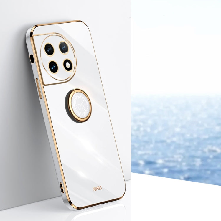 XINLI Straight Edge 6D Electroplate TPU Phone Case with Ring Holder, For OnePlus 11, For OnePlus Ace 2, For Realme GT Neo 5, For OPPO Reno8 T 5G, For vivo Y100, For Samsung Galaxy A24 4G
