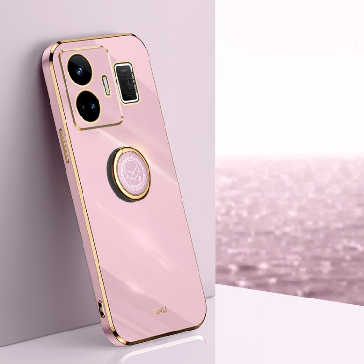 XINLI Straight Edge 6D Electroplate TPU Phone Case with Ring Holder, For OnePlus 11, For OnePlus Ace 2, For Realme GT Neo 5, For OPPO Reno8 T 5G, For vivo Y100, For Samsung Galaxy A24 4G