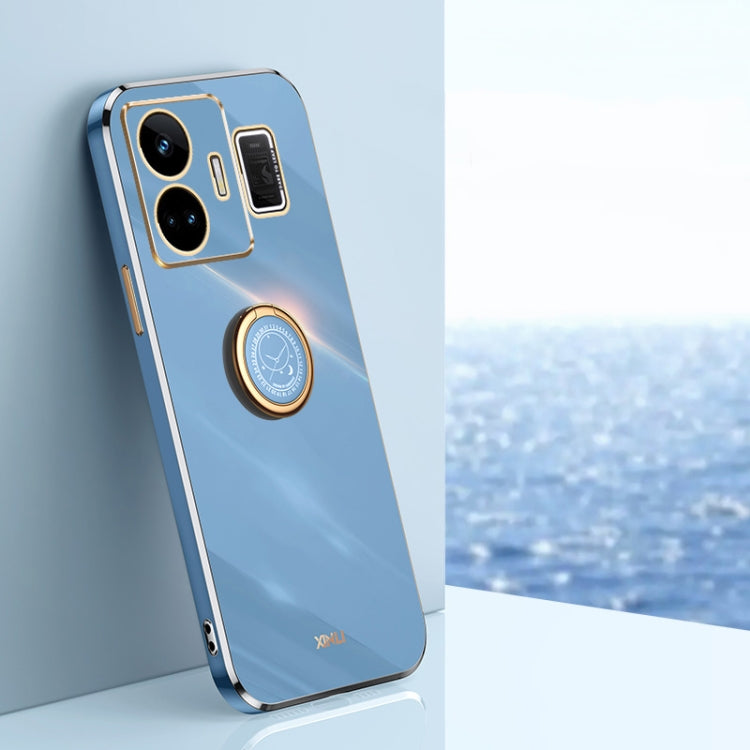 XINLI Straight Edge 6D Electroplate TPU Phone Case with Ring Holder, For OnePlus 11, For OnePlus Ace 2, For Realme GT Neo 5, For OPPO Reno8 T 5G, For vivo Y100, For Samsung Galaxy A24 4G