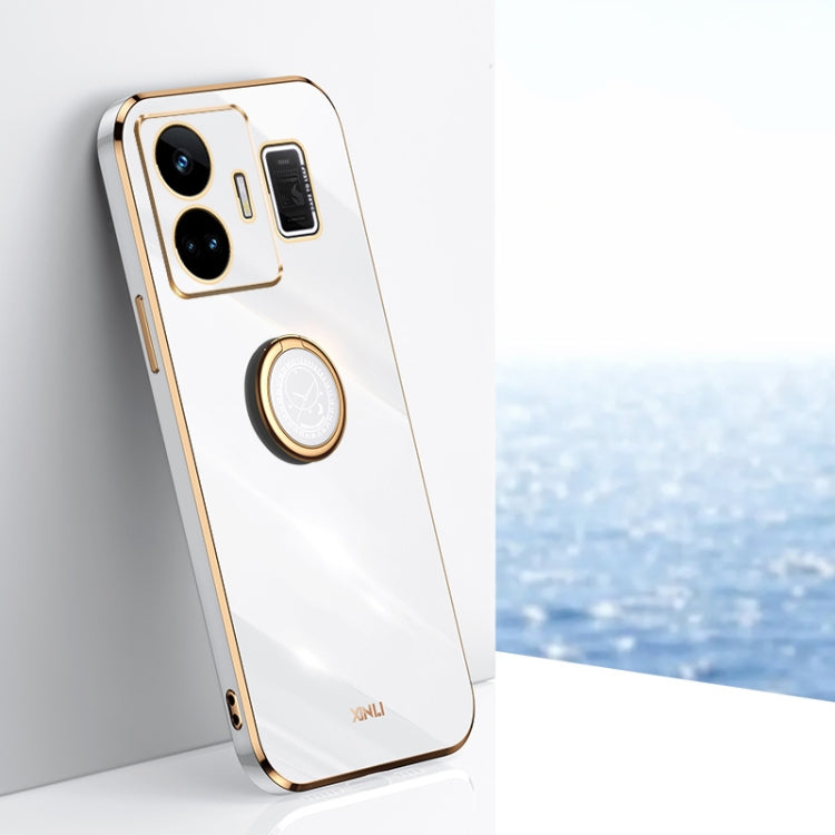 XINLI Straight Edge 6D Electroplate TPU Phone Case with Ring Holder, For OnePlus 11, For OnePlus Ace 2, For Realme GT Neo 5, For OPPO Reno8 T 5G, For vivo Y100, For Samsung Galaxy A24 4G