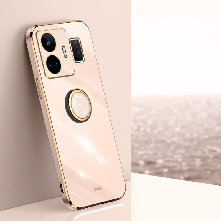 XINLI Straight Edge 6D Electroplate TPU Phone Case with Ring Holder, For OnePlus 11, For OnePlus Ace 2, For Realme GT Neo 5, For OPPO Reno8 T 5G, For vivo Y100, For Samsung Galaxy A24 4G