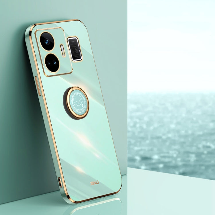 XINLI Straight Edge 6D Electroplate TPU Phone Case with Ring Holder, For OnePlus 11, For OnePlus Ace 2, For Realme GT Neo 5, For OPPO Reno8 T 5G, For vivo Y100, For Samsung Galaxy A24 4G