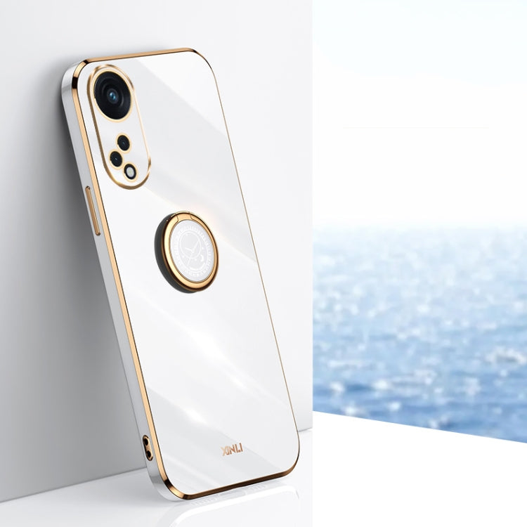 XINLI Straight Edge 6D Electroplate TPU Phone Case with Ring Holder, For OnePlus 11, For OnePlus Ace 2, For Realme GT Neo 5, For OPPO Reno8 T 5G, For vivo Y100, For Samsung Galaxy A24 4G