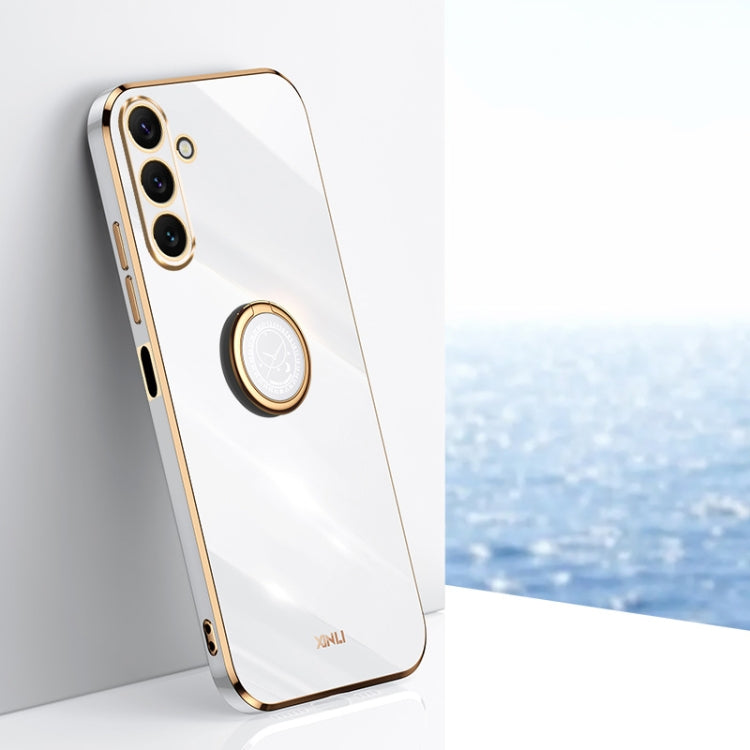 XINLI Straight Edge 6D Electroplate TPU Phone Case with Ring Holder, For OnePlus 11, For OnePlus Ace 2, For Realme GT Neo 5, For OPPO Reno8 T 5G, For vivo Y100, For Samsung Galaxy A24 4G