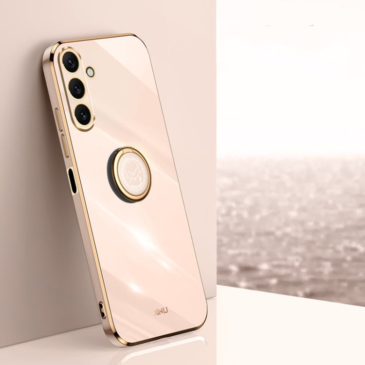 XINLI Straight Edge 6D Electroplate TPU Phone Case with Ring Holder, For OnePlus 11, For OnePlus Ace 2, For Realme GT Neo 5, For OPPO Reno8 T 5G, For vivo Y100, For Samsung Galaxy A24 4G