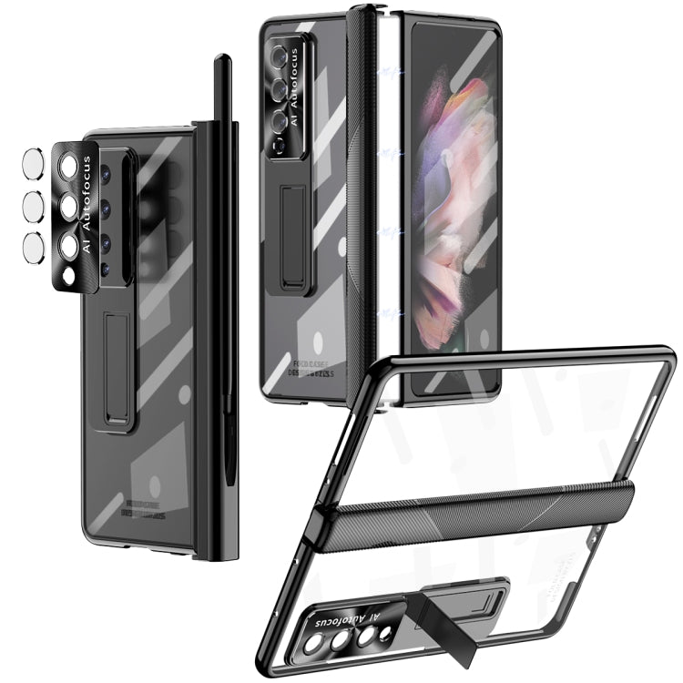 Magnetic Hinges Plating Phone Case with Holder, For Samsung Galaxy Z Fold4 5G