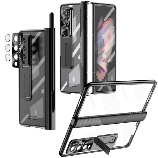Magnetic Hinges Plating Phone Case with Holder, For Samsung Galaxy Z Fold4 5G