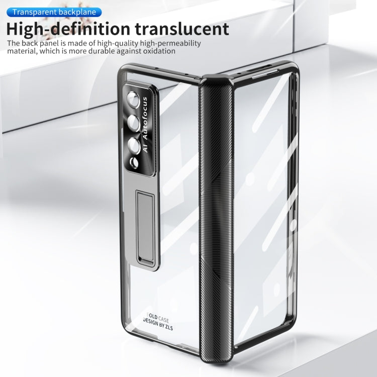Magnetic Hinges Plating Phone Case with Holder, For Samsung Galaxy Z Fold4 5G