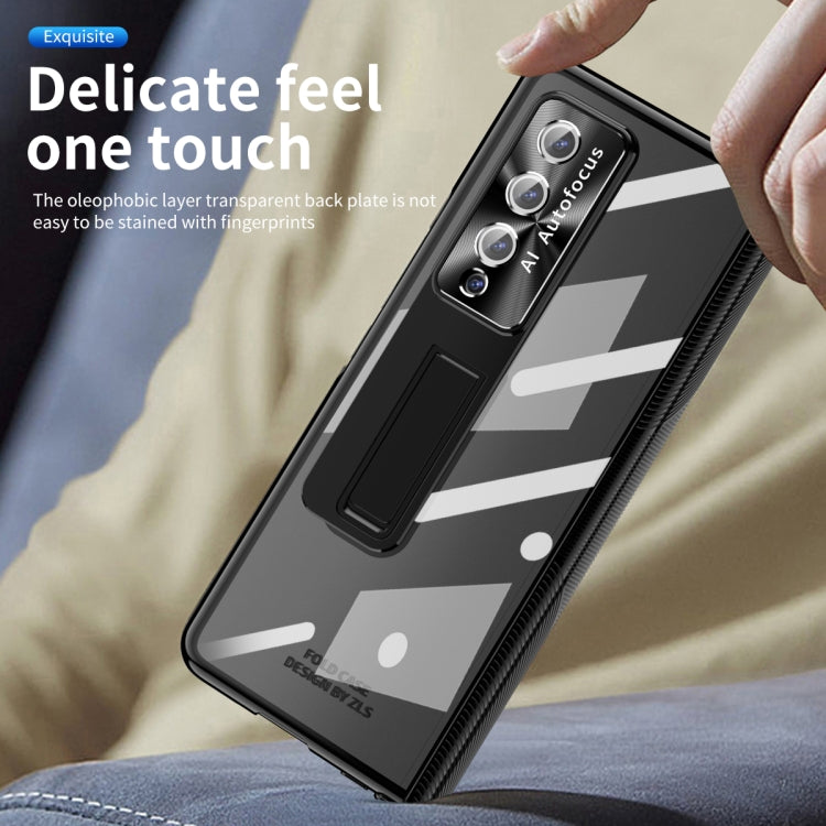 Magnetic Hinges Plating Phone Case with Holder, For Samsung Galaxy Z Fold4 5G