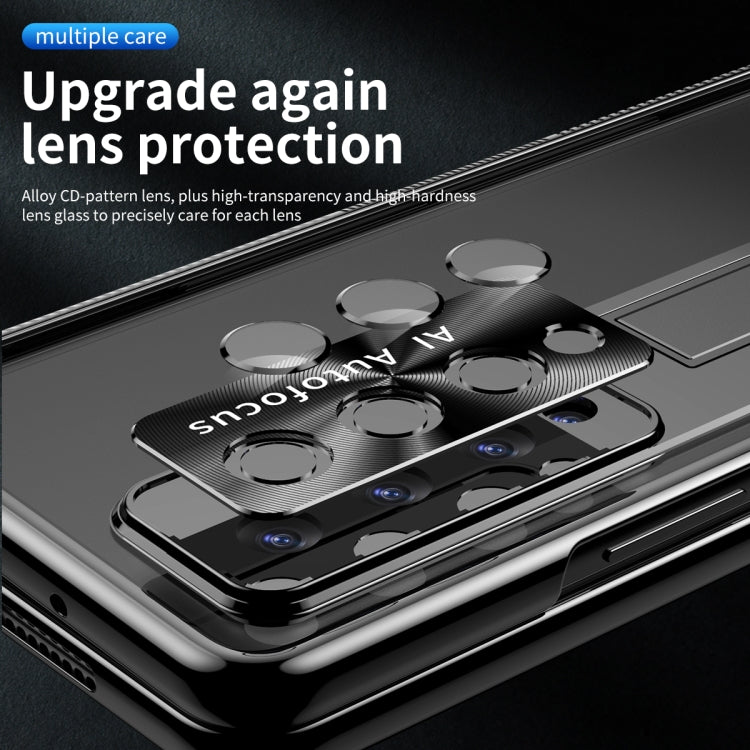 Magnetic Hinges Plating Phone Case with Holder, For Samsung Galaxy Z Fold4 5G
