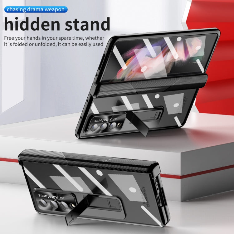 Magnetic Hinges Plating Phone Case with Holder, For Samsung Galaxy Z Fold4 5G