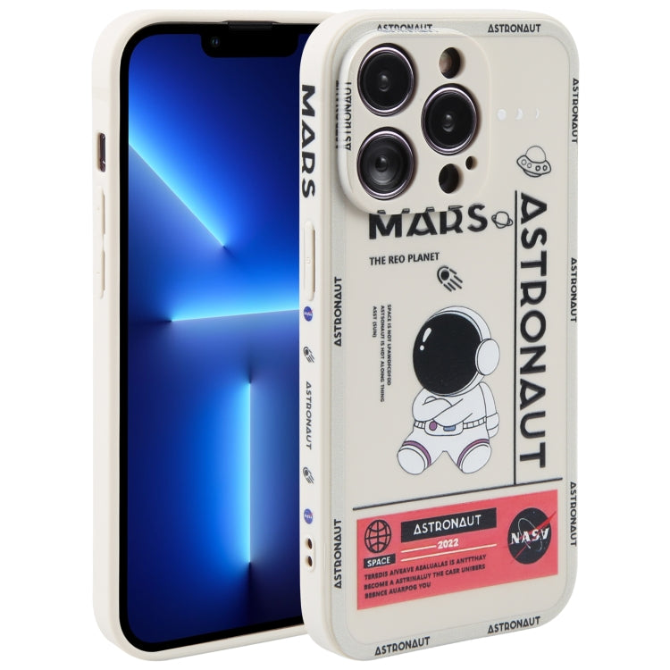 Astronaut Pattern Silicone Straight Edge Phone Case, For iPhone 13 Pro Max, For iPhone 12, For iPhone 12 Pro, For iPhone 12 Pro Max, For iPhone 11, For iPhone 11 Pro