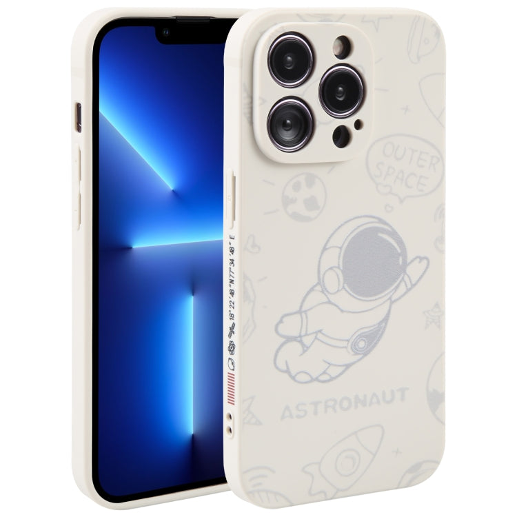 Astronaut Pattern Silicone Straight Edge Phone Case, For iPhone 13 Pro Max, For iPhone 12, For iPhone 12 Pro, For iPhone 12 Pro Max, For iPhone 11, For iPhone 11 Pro