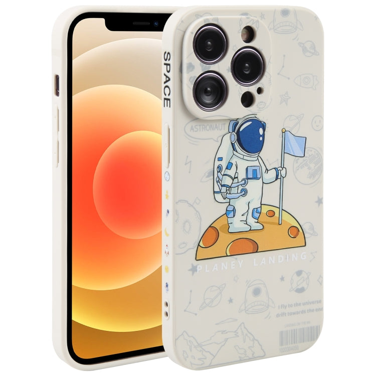 Astronaut Pattern Silicone Straight Edge Phone Case, For iPhone 13 Pro Max, For iPhone 12, For iPhone 12 Pro, For iPhone 12 Pro Max, For iPhone 11, For iPhone 11 Pro