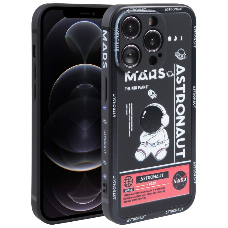 Astronaut Pattern Silicone Straight Edge Phone Case, For iPhone 13 Pro Max, For iPhone 12, For iPhone 12 Pro, For iPhone 12 Pro Max, For iPhone 11, For iPhone 11 Pro