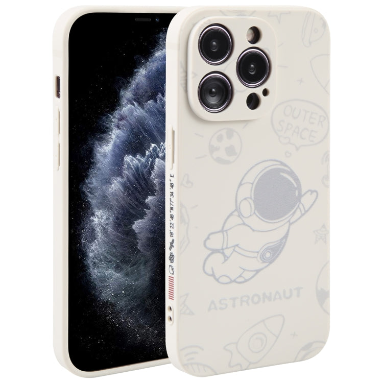Astronaut Pattern Silicone Straight Edge Phone Case, For iPhone 13 Pro Max, For iPhone 12, For iPhone 12 Pro, For iPhone 12 Pro Max, For iPhone 11, For iPhone 11 Pro